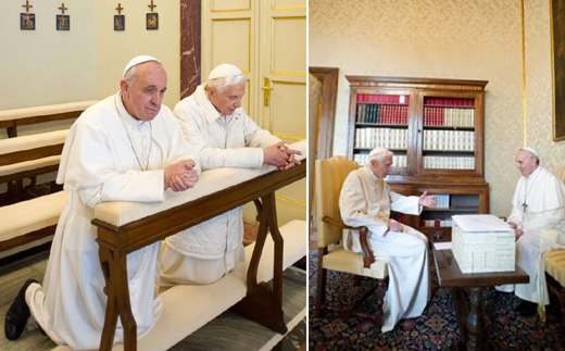 Pope Francis meets Pope Benedict-1